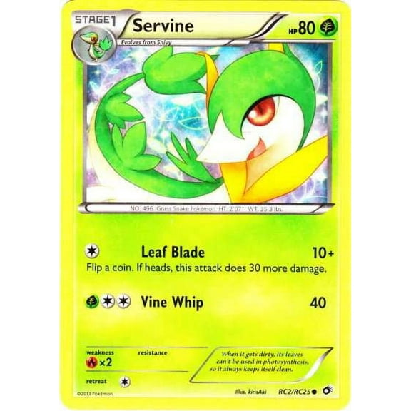 Pokemon Legendary Treasures Radiant Collection Common Servine RC2