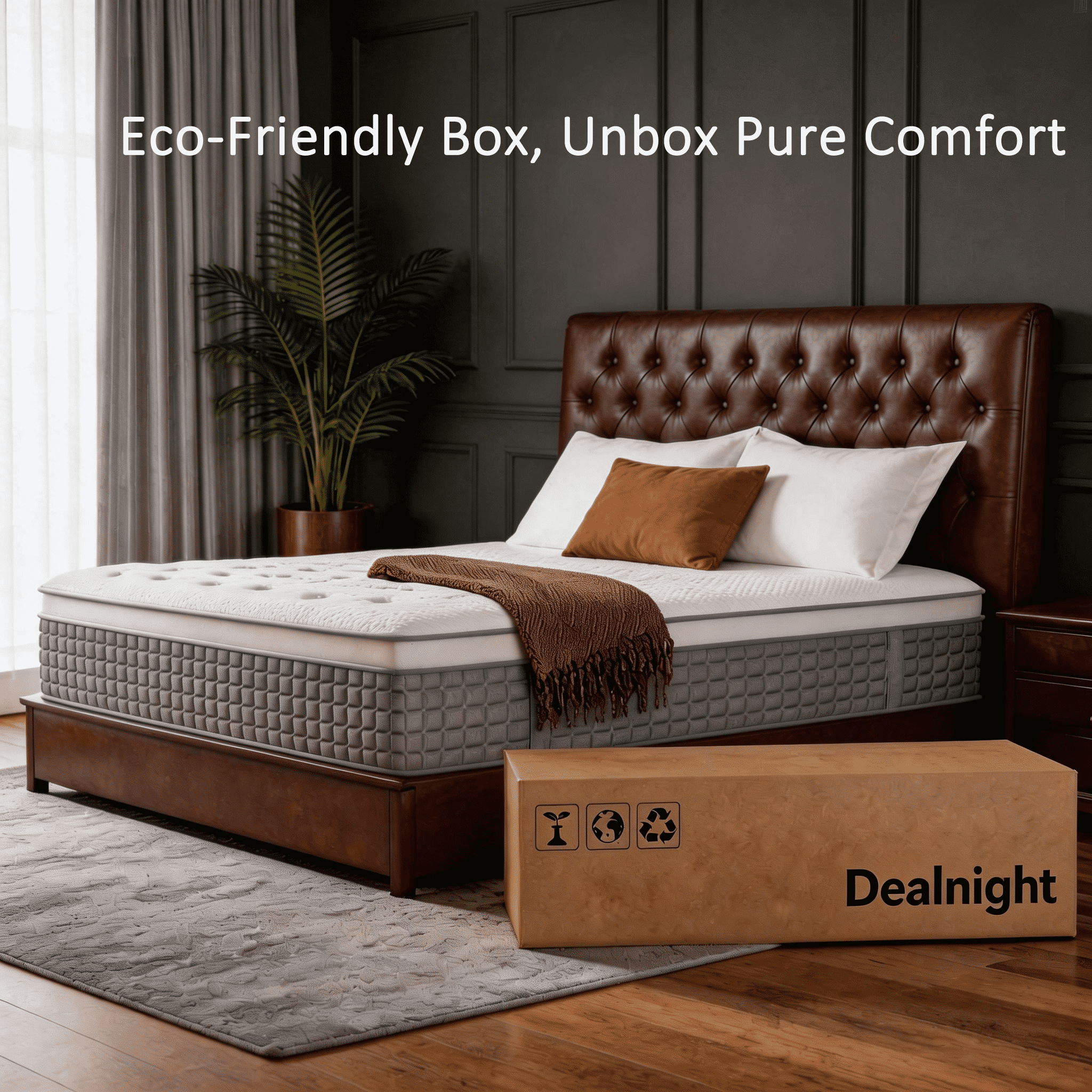 Dealnight 12 inch Twin Size Mattress in a Box, Firm Hybrid Cooling Gel Memory Foam with Individually Pocket Coils, Back Pain Relief and Pressure Relief