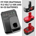 thumbnail image 3 of 2 Packs 4.5Ah Ni-Mh 19.2V Diehard C3 Battery and Charger Compatible with Craftsman 19.2 Volt Battery Ni-Mh&Ni-Cd 11375 11376 130279005 1323903 315.115410 315.11485, 3 of 13