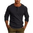 thumbnail image 1 of Chemises à Manches Longues pour Hommes, Chemise Unie Col en V, Style Printemps Hiver, 1 of 8