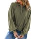 thumbnail image 1 of Blusa de mujer de manga larga con cuello vuelto y botones, blusa de corte informal para mujer a la moda, verde M, 1 of 7