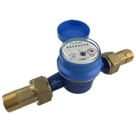 DAE AS-100m 1" Water Meter, Measuring in Liters + 1" NPT Couplings