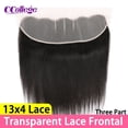 thumbnail image 1 of Cabello liso Cierre frontal de encaje transparente Solo cabello humano brasileño natural Parte media 4x4 Cierre de encaje 13x4 Frontal de encaje Tan Jianjun unisex, 1 of 2