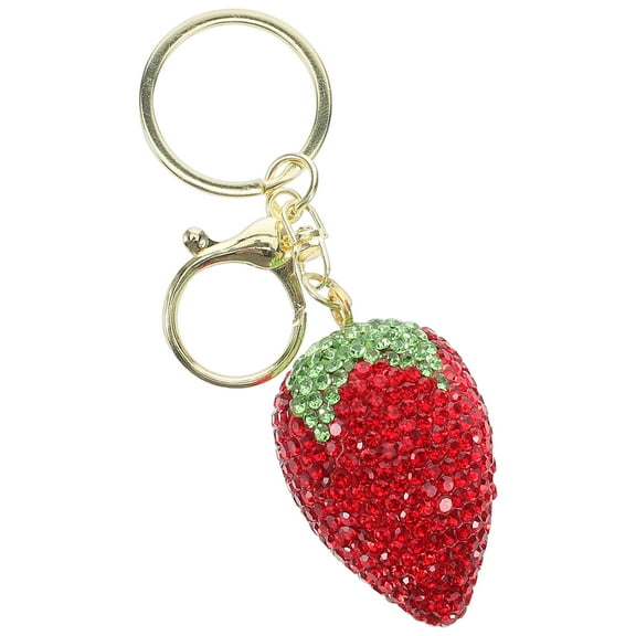 HOMEMAXS Rhinestone Strawberry Key Chain Keychain Car Keys Charms Purse Charms For Handbags Bag Purse Car Accessories