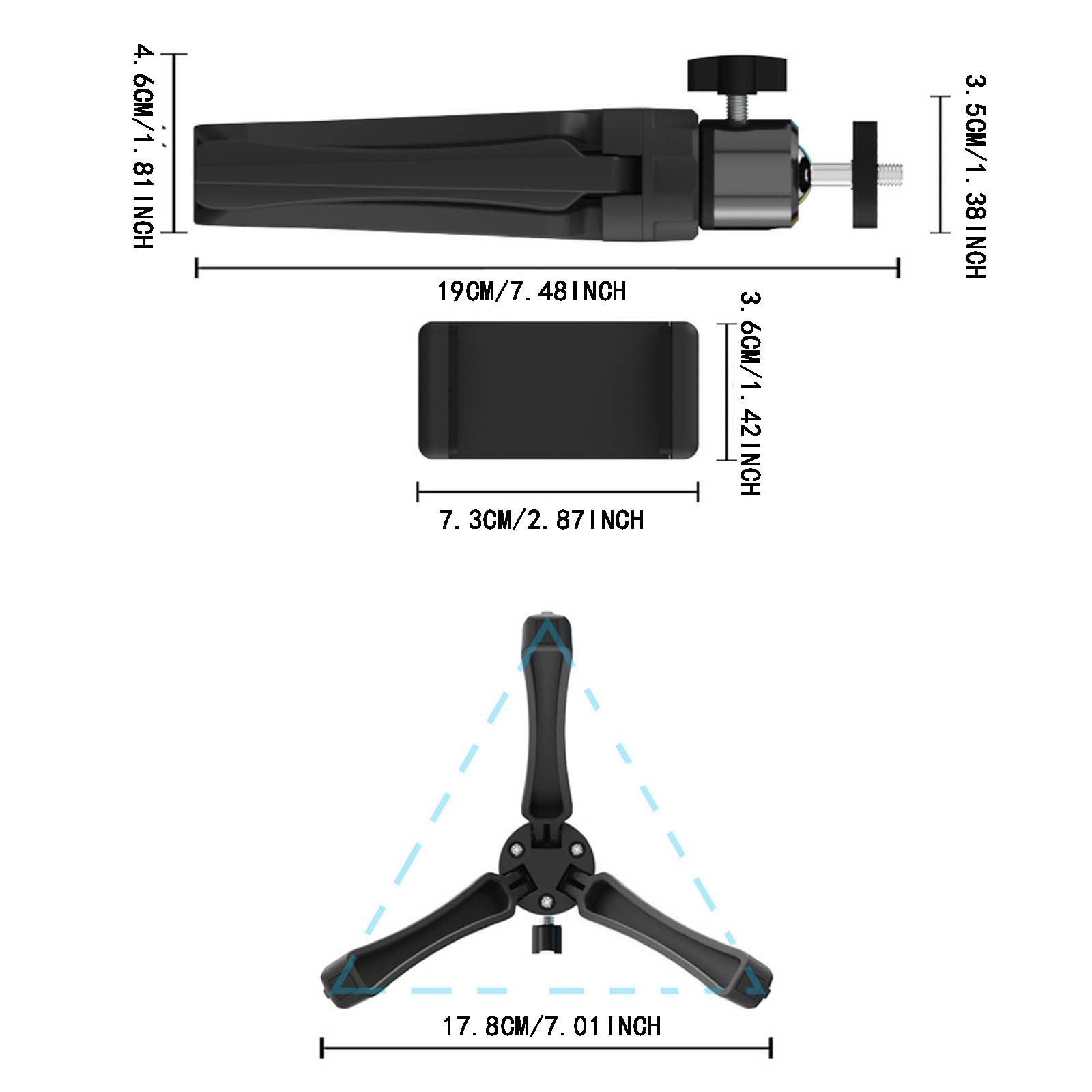 Phone Holder Automobile Cell Fit For Bedroom Table Tripod Stable Triple 