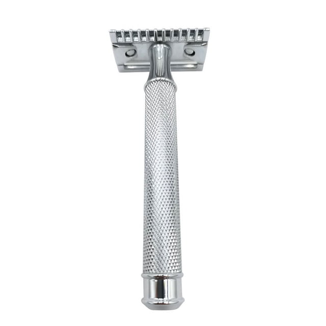 yeacher Stainless Steel Handle Zinc Alloy Head Single-Edge Safety Razor for Men, Washable Manual Shaving Tool with Secure Grip