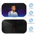 thumbnail image 2 of Kylian Mbappé-theme Car Sun Umbrella Windshield Sun Shade | Foldable Front Window Sunshade | UV Protection Heat Insulation 133x73cm, 2 of 6