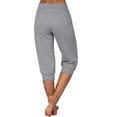 thumbnail image 3 of Women's Sweatpants Capri Pants Workout Exercise Cropped Joggers Running Drawstring Lounge Pants Side Pockets Ladies Comfy Plus Size 2026 Trendy Outfits Lightweight Cute Fashion Dressy Clothes Gray, 3 of 7