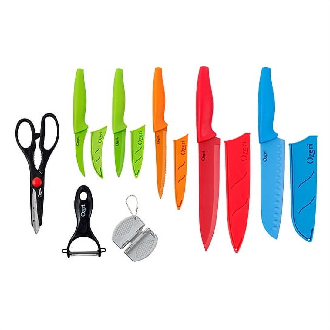 Ozeri Elite Chef 17-Piece Stainless Steel Knife & Cutting Mat Set, in Color