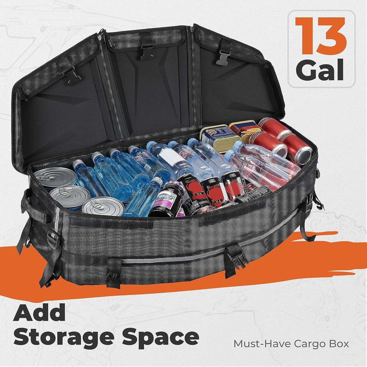 715002923 Kemimoto UTV Cargo Box Storage Bag w Cooler Compatible with Can-Am Maverick X3 Sport Commander Outlander 50L 13Gal