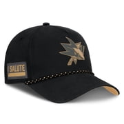 Men's-Fanatics Black San Jose Sharks Military Appreciation Authentic Pro A-Frame Adjustable Hat