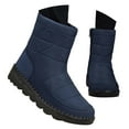 thumbnail image 3 of YAYUBA Snow Boots Women Blue Women's Winter Mid Calf Boots with Insulated Comfort and Traction Sole Design for Cold Weather, 3 of 7