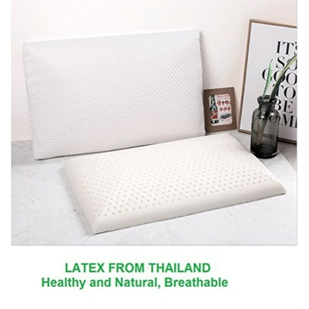 Slim Sleeper Natural Latex Foam Pillow, Thin, Ventilated, Low Profile