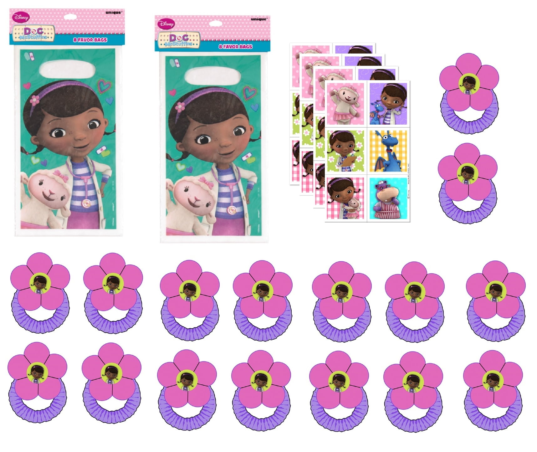 Doc McStuffins Birthday Party Supplies Favor Bundle for 16 Guests