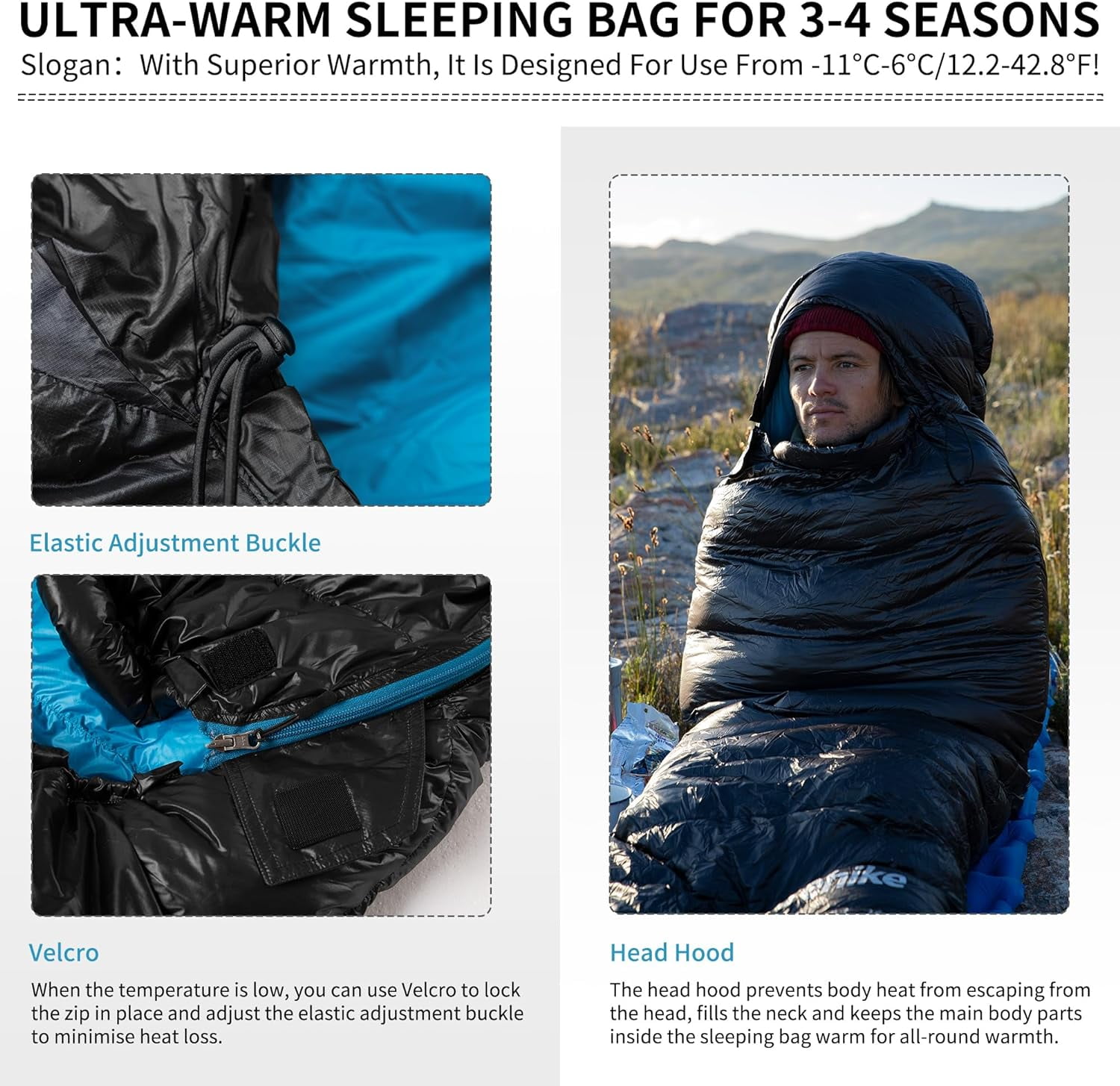 Naturehike Ultralight Down Sleeping Bag, 650FP Backpacking Sleeping Bag for Adults