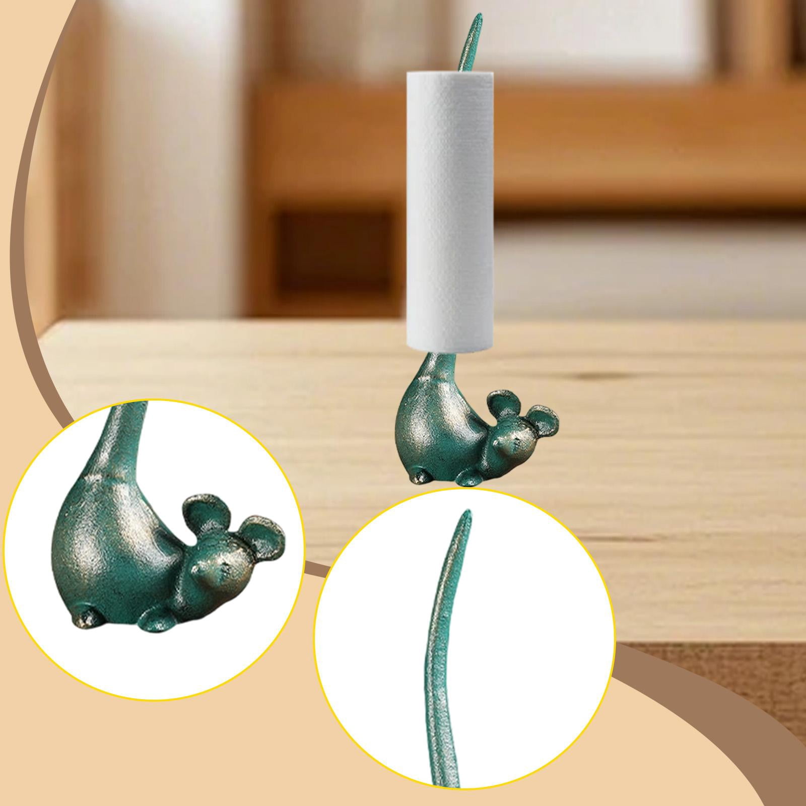 Fiocias Creative Metal Paper Towel Holder Frog Tissue Paper Stand Bathroom Accessory for Green