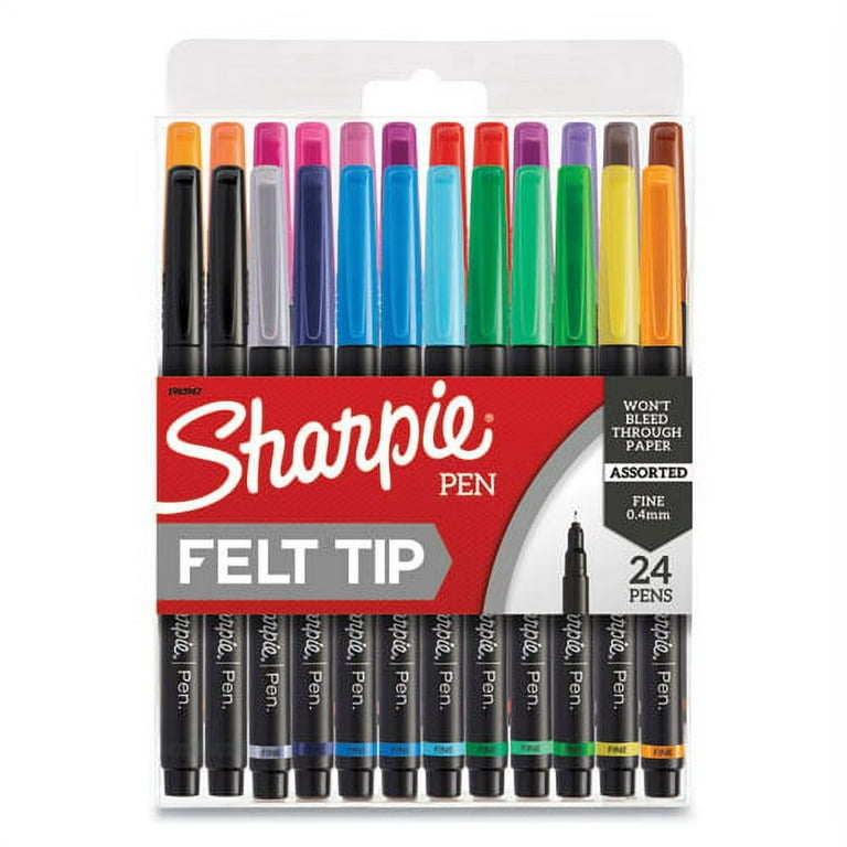 Art Pen Porous Point Pen, Stick, Fine 0.4 Mm, Assorted Ink Colors, Black  Barrel, 24/pack | Bundle of 2 Packs