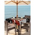 thumbnail image 2 of Outdoor Tablecloth with Umbrella Hole and Zipper, Black Christmas Snowman Square Table Cloth 54x54 Inch Waterproof Tablecloth, Xmas Botanical Birds Snowflake Picnic Table Cover for Patio Camping, 2 of 7
