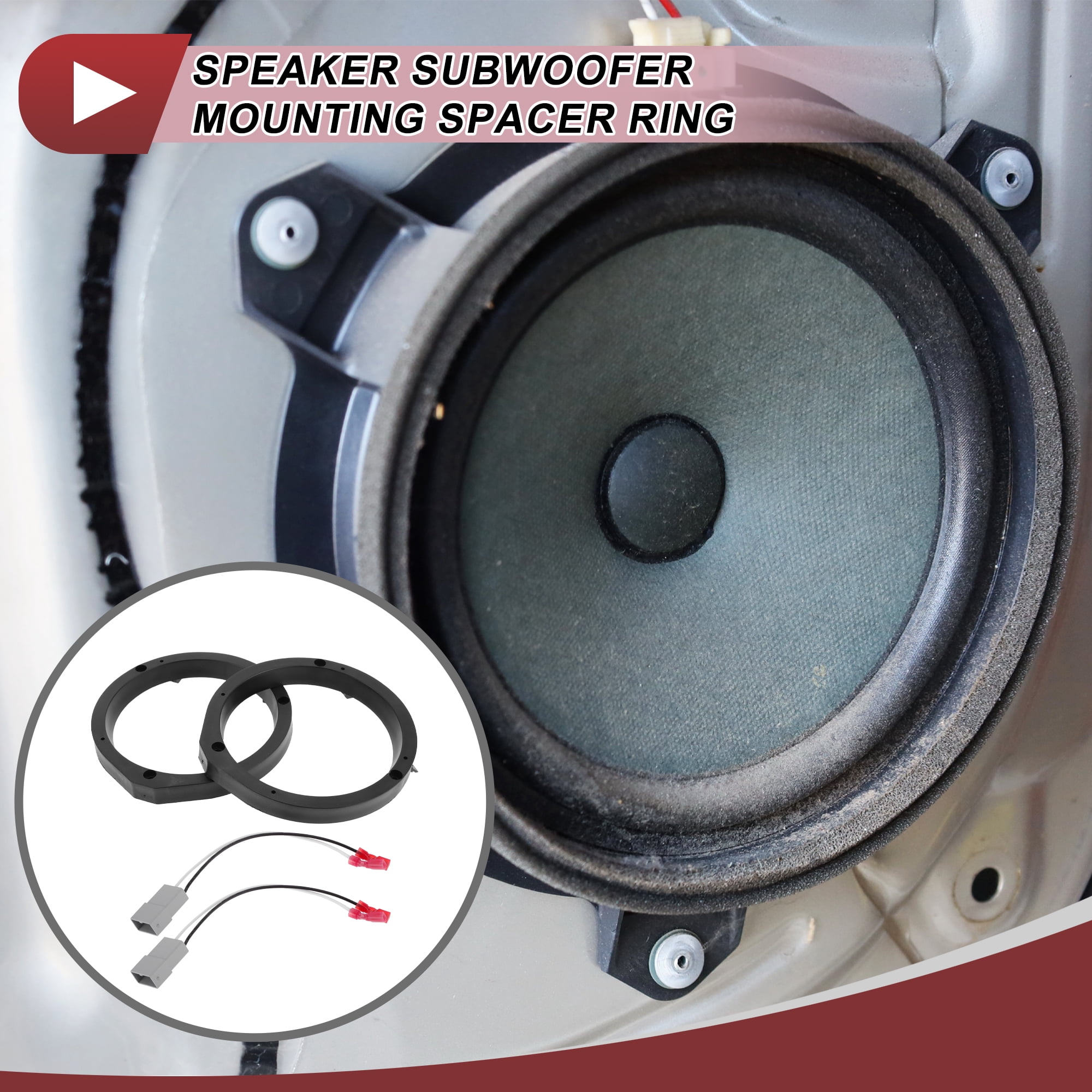 Unique Bargains 2 Set Audio Speaker Spacer Ring for Honda Accord 2003-2007 Front Door