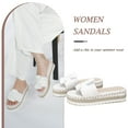 thumbnail image 3 of Woobling Sandales Compensées d'Été pour Femmes, Espadrilles à Plateforme avec Nœud, à Enfiler, Blanches, 6, 3 of 10
