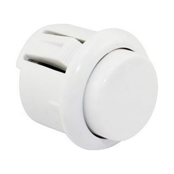 Eigraketly Hebilla de botón de Arcade de 24mm, reproductor de juegos mecánicos, microinterruptor, reparación sensible, fijación, repuesto de Herramientas eléctricas Blanco