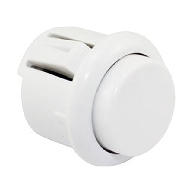 Scienceny Hebilla de botón de Arcade de 24mm, reproductor de juegos mecánicos, microinterruptor, reparación sensible, fijación, repuesto de Herramientas eléctricas Blanco