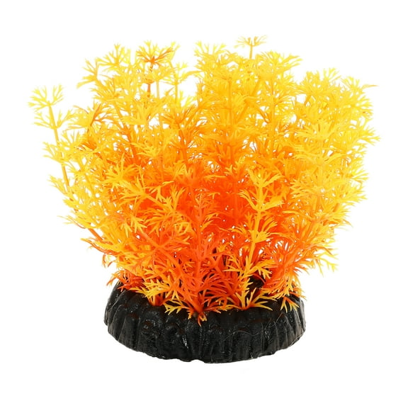 Unique Bargains 1 Pc Artificial Aquatic Plants for Fish Tank Landscape Plants Decor Yellow
