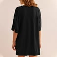 thumbnail image 7 of Diufon Summer Casual Womens Dresses Solid Color Comfortable Dress V Neck Short Sleeve Dress, 7 of 7