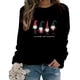 thumbnail image 5 of Tops de mujer Suéter de cuello redondo con estampado navideño Blusa suelta Sudadera sin capucha Pompotops FGAJ19891, 5 of 7