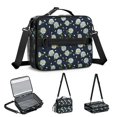 thumbnail image 5 of Daisy Pioneer Flower Blue Pattern Insulated Lunch Bag with Shoulder Strap and Bottle Holder,Bento School Lunch Bag Box,11x9.5x3.5 Inches, 5 of 5