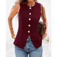thumbnail image 7 of BTFBM Summer Sleeveless Blazer Vest For Women Dressy Button Down Round Neck Business Casual Outfits Work Suit Vests Tops, 7 of 7