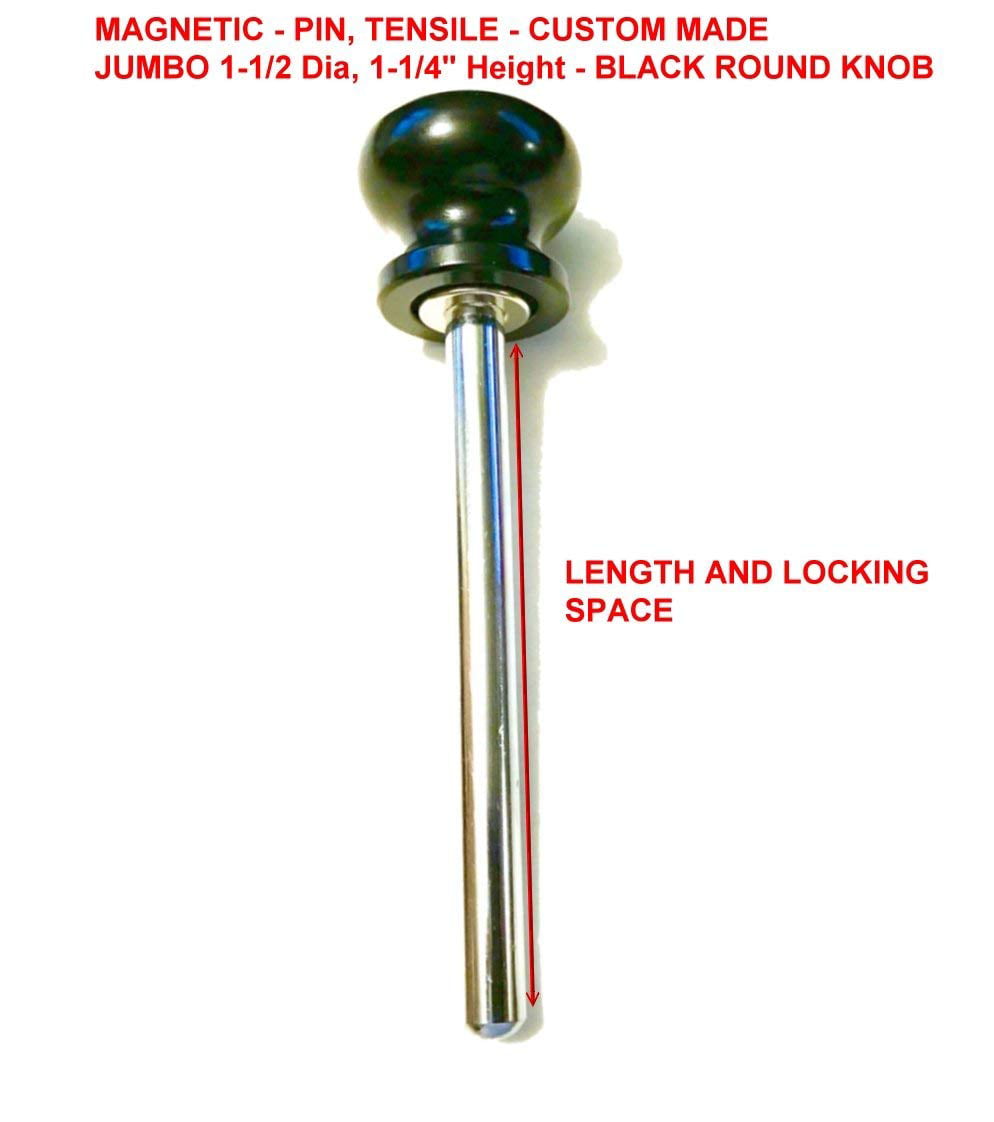 Universal Weight Stack Replacement SELECTOR Key 3/8 Dia Chrome Pl Steel Shaft | Cotterless Hitch PINS Tensile Pin Deluxe Round Al Knob w/Lanyard n Ring Magnet. 