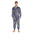 thumbnail image 3 of FORMRS Onesies Pajama for Adults Unisex Hoodie Winter Jumpsuit One Piece Sleepwear, Sizes S-2XL, Vibrant Ocean Pattern, 3 of 7