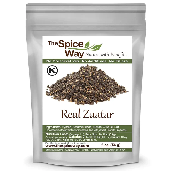 The Spice Way Real Zaatar - Middle Eastern Spice Blend – All Natural – with Hyssop and Sumac - 2 oz.