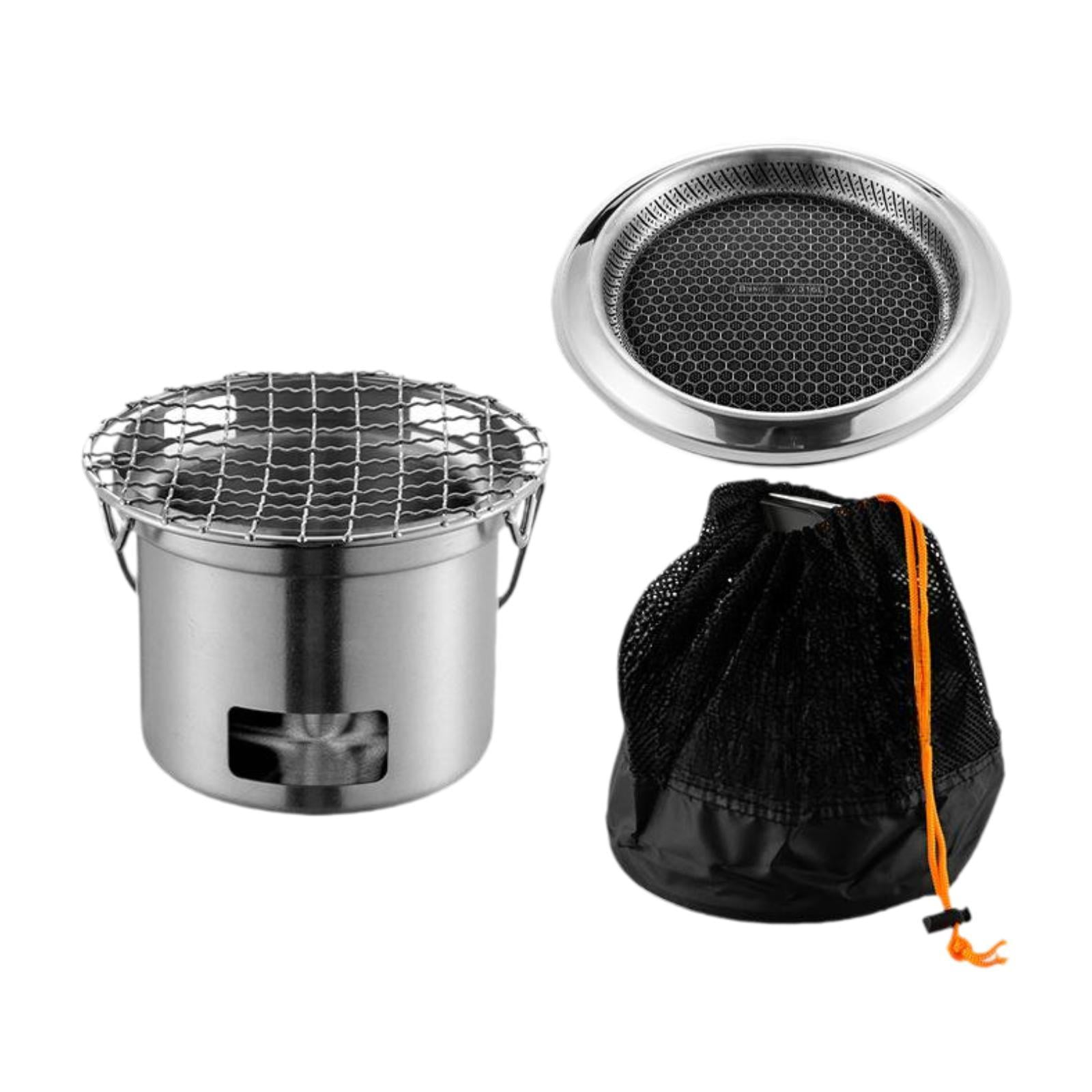 simhoa Round Barbecue Grill Meat Steak Grill Outdoor Indoor Camping Outdoor Grill Barbecue Grill for Outside Cooking Outdoor Picnic