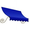 Awntech 8.38 Ft Charleston Sloped Fixed Awning with Scrolled Iron Arms (100.5in x 24in x 24in), Bright Blue