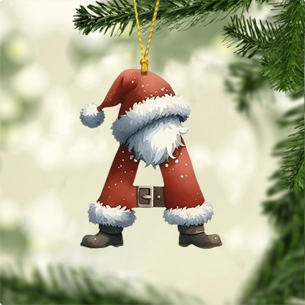 Adorno Navideño con 26 Letras para Árbol de Navidad, Colgante, Adorno Navideño, Decoración Navideña, Colgante para Árbol de Navidad.