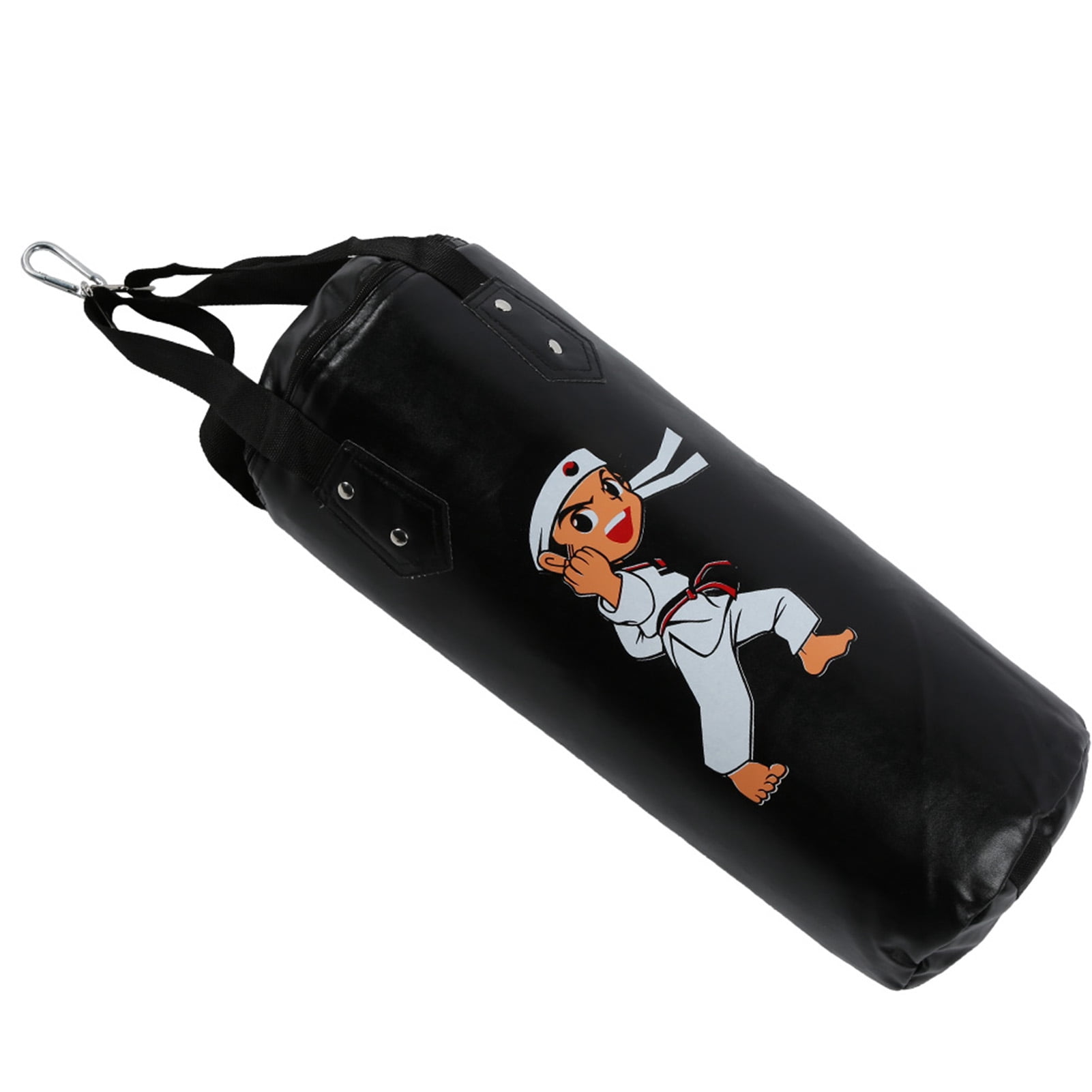 Nieyigj Kids Boxing Sandbag Hanging Hollow Training Equipment Set 23.62 inches / 60 cm for Muay Thai MMA Kickboxing Unfilled Heavy Bag with Ceiling Mount Chain Black