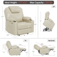thumbnail image 4 of MCombo Large-Wide Power Lift Recliner Chair Sofa with Massage and Heat for Elderly People, Cup Holders, USB&Type C Ports, Side Pockets, Faux Leather (Cream White, Large-Wide), 4 of 9