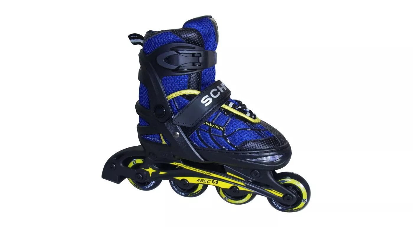 Schwinn Boy's Adjustable Inline Skate, Size 14, Black/Blue (New Open Box)