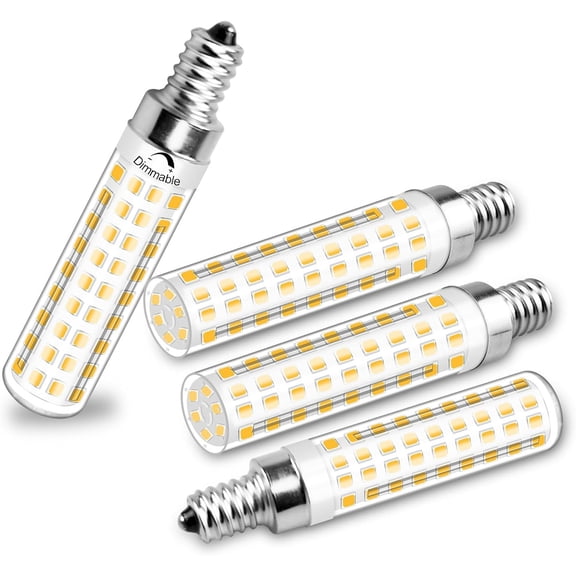 Dimmable E12 YANTON Bulb 100W Equivalent E12 Long Bulb,3000K Warm White,AC120V 10W 1100 Lumen T4 YANTON Chandelier Light Bulbs for Ceiling Fan Pendant Lighting Salt Lamp,4 Pack