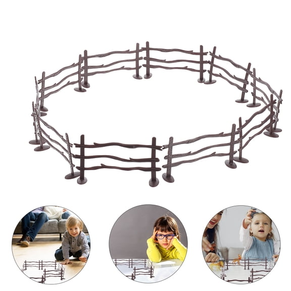 OFFIGAM 20pcs Brown Mini PVC Fences for Farm Model Accessories, Scale Landscaping, Diorama Craft Supplies, Model Train Scenery
