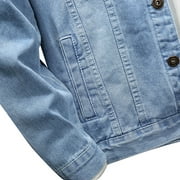 Men's Denim Trucker Jacket Distressed Ripped Motorcycle Slim Fit Blue Jean Jackets Coat for Men
