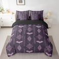 thumbnail image 2 of Feelyou Damask Flower Comforter Set 7pcs, Retro Aztec Bat Animal Queen Bedding Sets, 2 of 8
