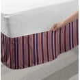 thumbnail image 2 of Stripes Bed Skirt, Vertical Barcode Style Lines Arrangement Abstract Design Geometric Shapes, Elastic Bedskirt Dust Ruffle Wrap Around for Bedding Decor, 4 Sizes, Ruby Navy Blue Grey, by Ambesonne, 2 of 2