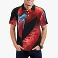 thumbnail image 2 of Salouo Closeup Red Flamingo Portrait for Men's Short Sleeve Polo Shirts,Polo Shirts for Men Performance Short Sleeve Golf Shirt Athletic Casual Collared T-Shirt-Medium, 2 of 8