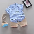 thumbnail image 2 of HCNTES Baby Boy Clothes Outfits Cartoon Dinosaur Series Shorts Short Sleeve Two Piece Set Kids Baby Clothes, 2 of 3