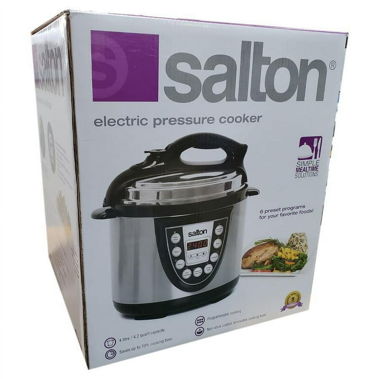Salton PC1683 4L Stainless Steel 6 In 1 Pressure Cooker