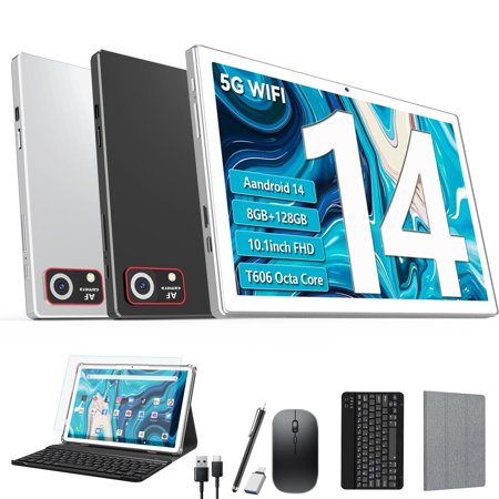 Android 14 Tablet,8GB RAM 128GB ROM, 2.4G/5G WiFi Tablet Android, 5G wifi 1280*800IPS Screen