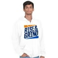 thumbnail image 3 of Rise and Grind Skateboarding Quote Men's Big & Tall Graphic Zip Up Hoodie Brisco Brands 4X, 3 of 5